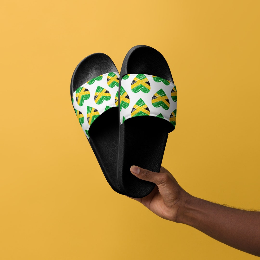 Mens Slides, Jamaican Shoes, Jamaican Slides, Jamaican Flip Flops Etsy