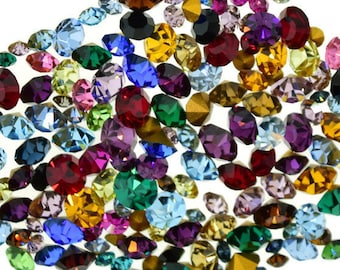 Swarovski Crystal Rhinestone Repair Mix Lot Kit Common Colors Sizes 2mmm to 4mm 144 Piece 1 Gross Pointed Foil Back Design Round Chaton