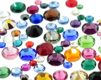 Swarovski Crystal Flatback Rhinestone Repair Design Mix Clear Colors Kit 144 Piece Lot 5ss to 20ss Sizes 1 Gross Flat Back Glue On