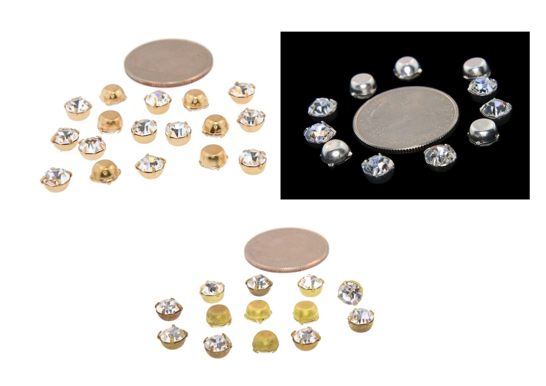 Swarovski Crystal 29ss Clear Crystal Prong Brass Setting Piece Lot of ...