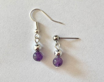 Gemstone Earrings - Amethyst, Jade, Quartz, Citrine, Turquoise, Carnelian, Amazonite,