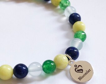 Beach - Gemstone Bracelet by Bloomlet - Lapis Lazuli, Chalcedony, Jasper, Green Jade, Beach Jewellery, Beach Bracelet, Holiday Bracelet