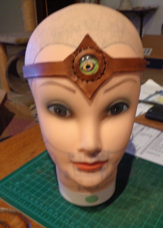 Third eye headband- brown eye Third Eye Headpiece, Evil Eye Head Chain, Third Eye Headband  main image 3