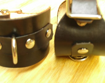 Wrist Bands, Pair, Leather for Adult Amusement, Medium Size