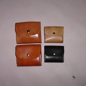 Leather Belt Pouch with Snap Closure; Small; 4" wide, 3.5" tall, approx. 1-1/8" depth