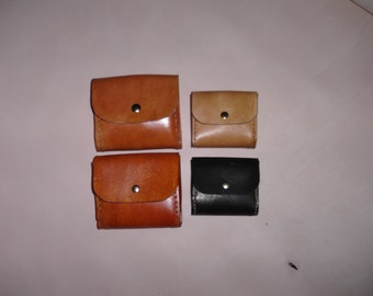 Leather Belt Pouch with Snap Closure; Small; 4" wide, 3.5" tall, approx. 1-1/8" depth