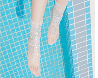 Mermaid Tulle socks, transparent tulle socks, wedding socks, summer