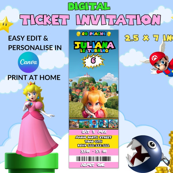Mario Kart Ticket Invitations - Etsy