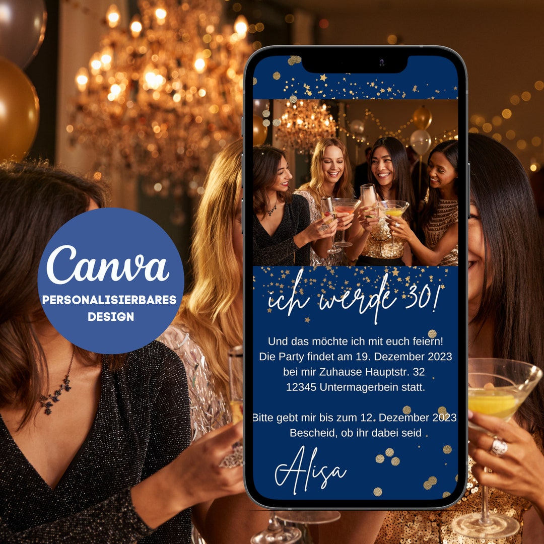 Digitale Einladung Geburtstag Personalisiert Zum Versenden per Whatsapp Ecard 