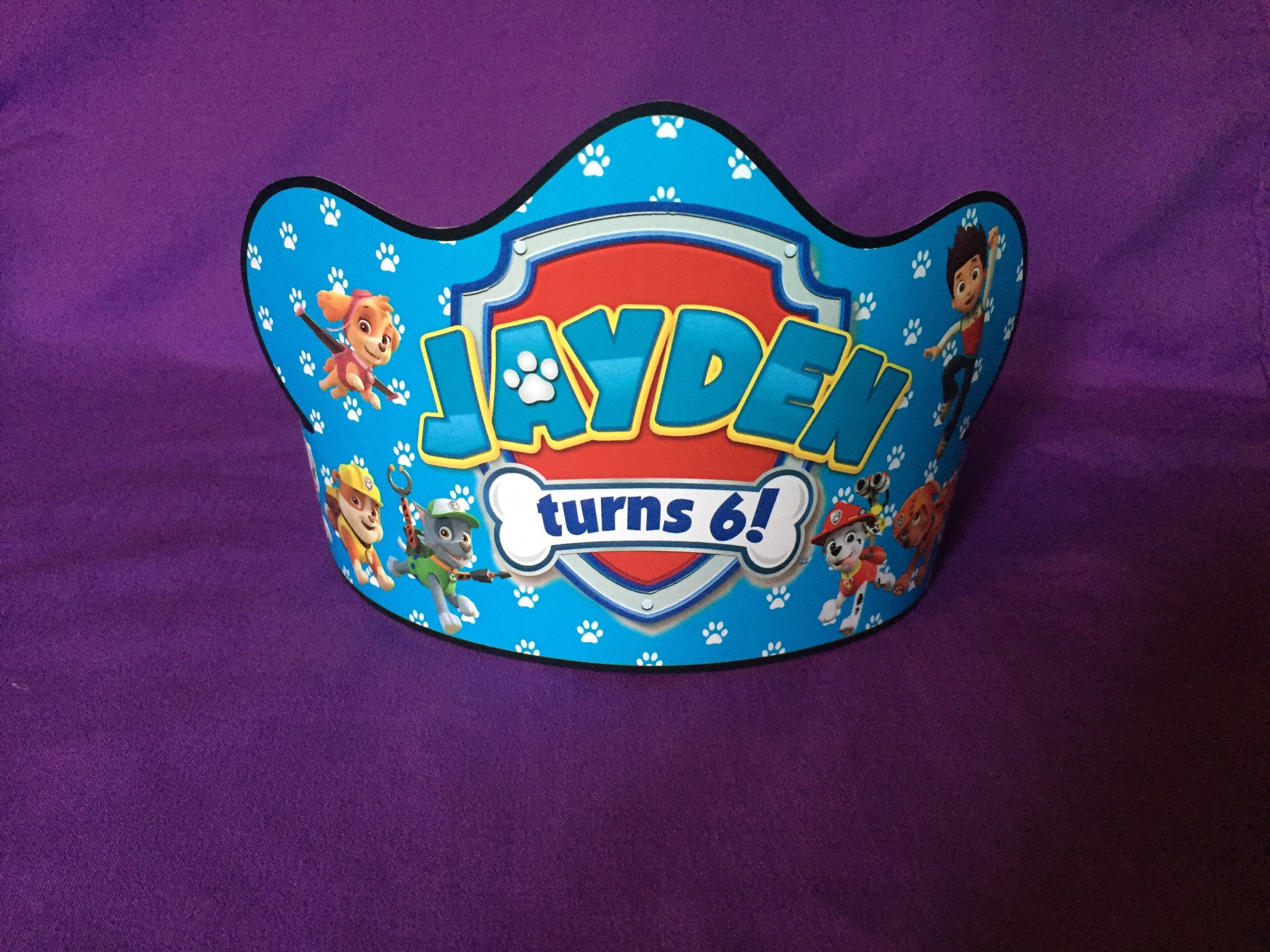 PRINTABLE Personalized Paw Patrol Birthday Crown / Party Hat Etsy