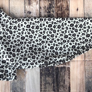 Made to Measure snow leopard Greyhound pajamas, whippet pyjamas, sighthound clothing.