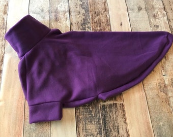 Purple whippet jumper, made to measure greyhound fleece, custom size sighthound pjs pajamas, dog sweater