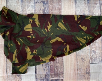 Pigiama mimetico Greyhound a due gambe, maglione da levriero dell'esercito, pigiama verde mimetico whippet