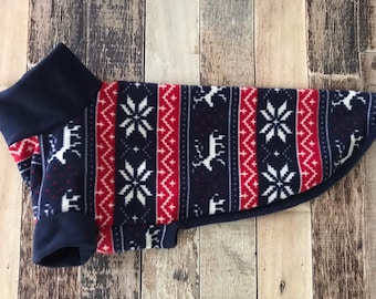Made to measure Christmas greyhound pajamas, festive whippet sweater, sighthound xmas jumper