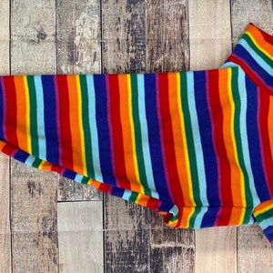 Rainbow Stripe greyhound & whippet pajamas, retro made to measure fleece sweater for sighthounds. image 2