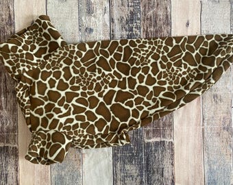 Giraffe Print Greyhound Pajamas: Handmade Fleece Sighthound and whippet Clothing