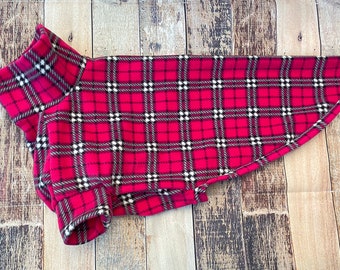 Abbigliamento per levrieri in tartan rosa, pigiama in pile per levrieri, pigiama per levrieri, maglione per levrieri