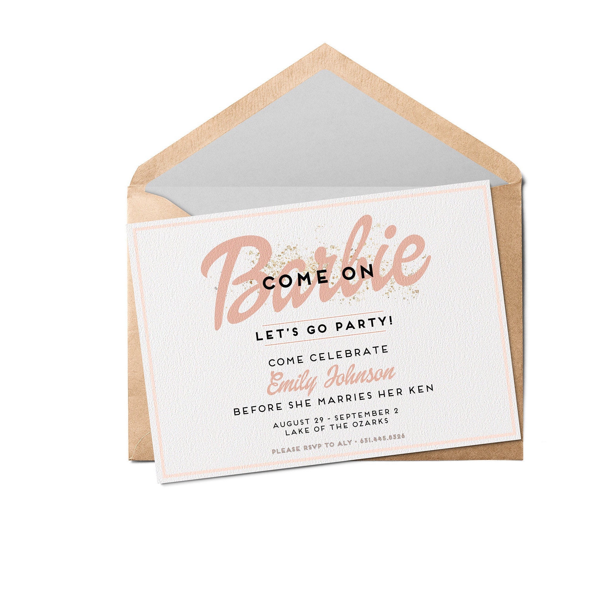 Barbie Bachelorette Party Invitation Barbie Bachelorette Etsy