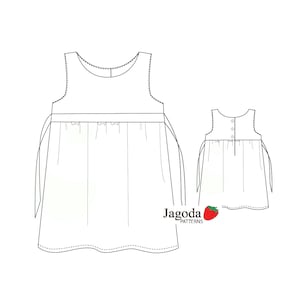 PDF pattern girls sleeveless dress