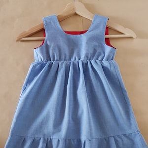 PDF pattern girls sleeveless dress with frill