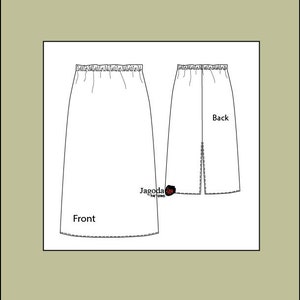 PDF pattern long skirt with elastic in waist