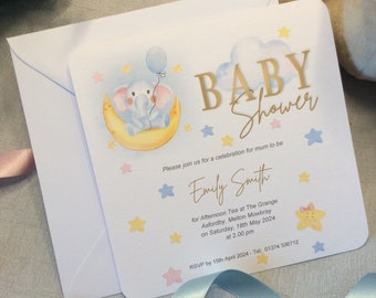 Baby Shower Invitations, Personalised Gender Reveal, Gender Neutral, Baby Shower