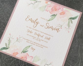 peach wedding invitations etsy