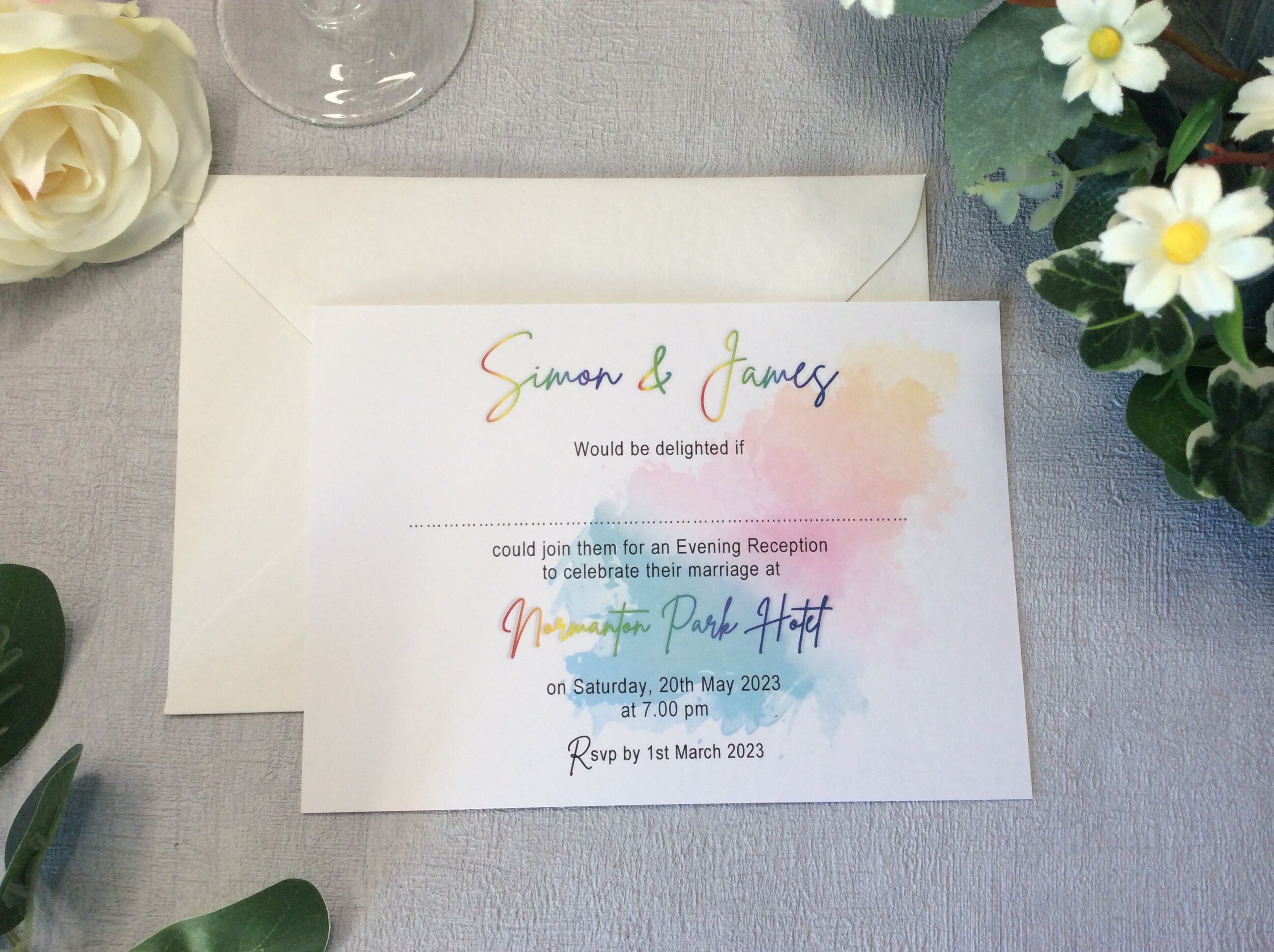 Wedding Invitation LGBTQ Same Sex Rainbow Concertina Style - Etsy UK