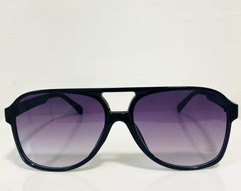 Óculos de sol aviador preto vintage: proteção UVA NOS