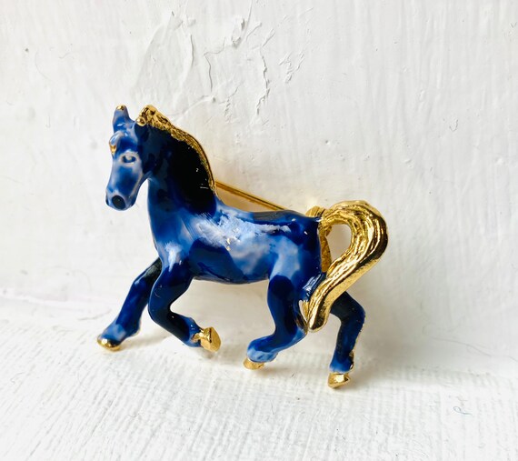 Broche Vintage En Laiton Représentant Un Cheval - Modèle K1 - Occasion