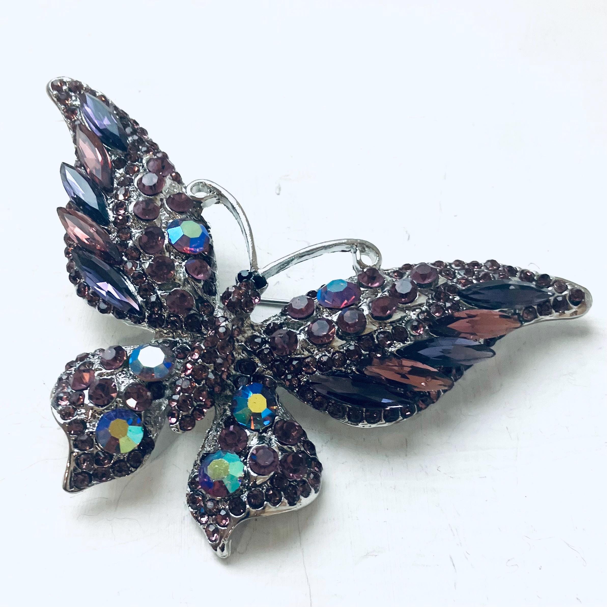 Vintage Swarovski Crystal Butterfly Brooch, 90s Purple Pin - Etsy