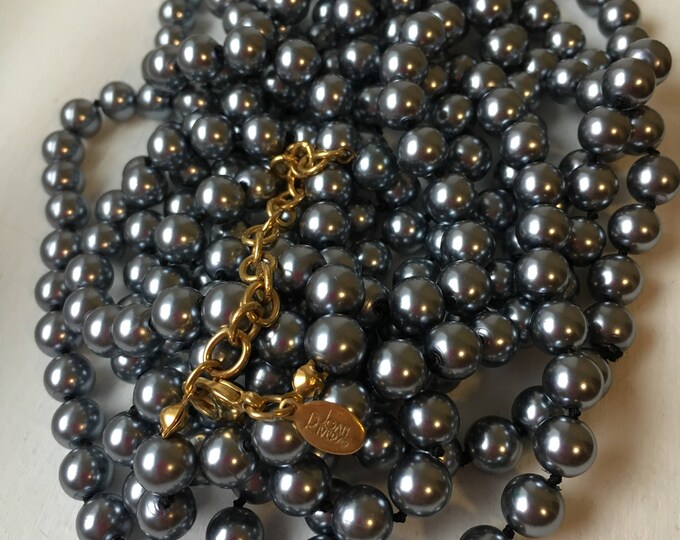 Joan Rivers Pearl Necklace Silver Pearl Beads Very Long Etsy