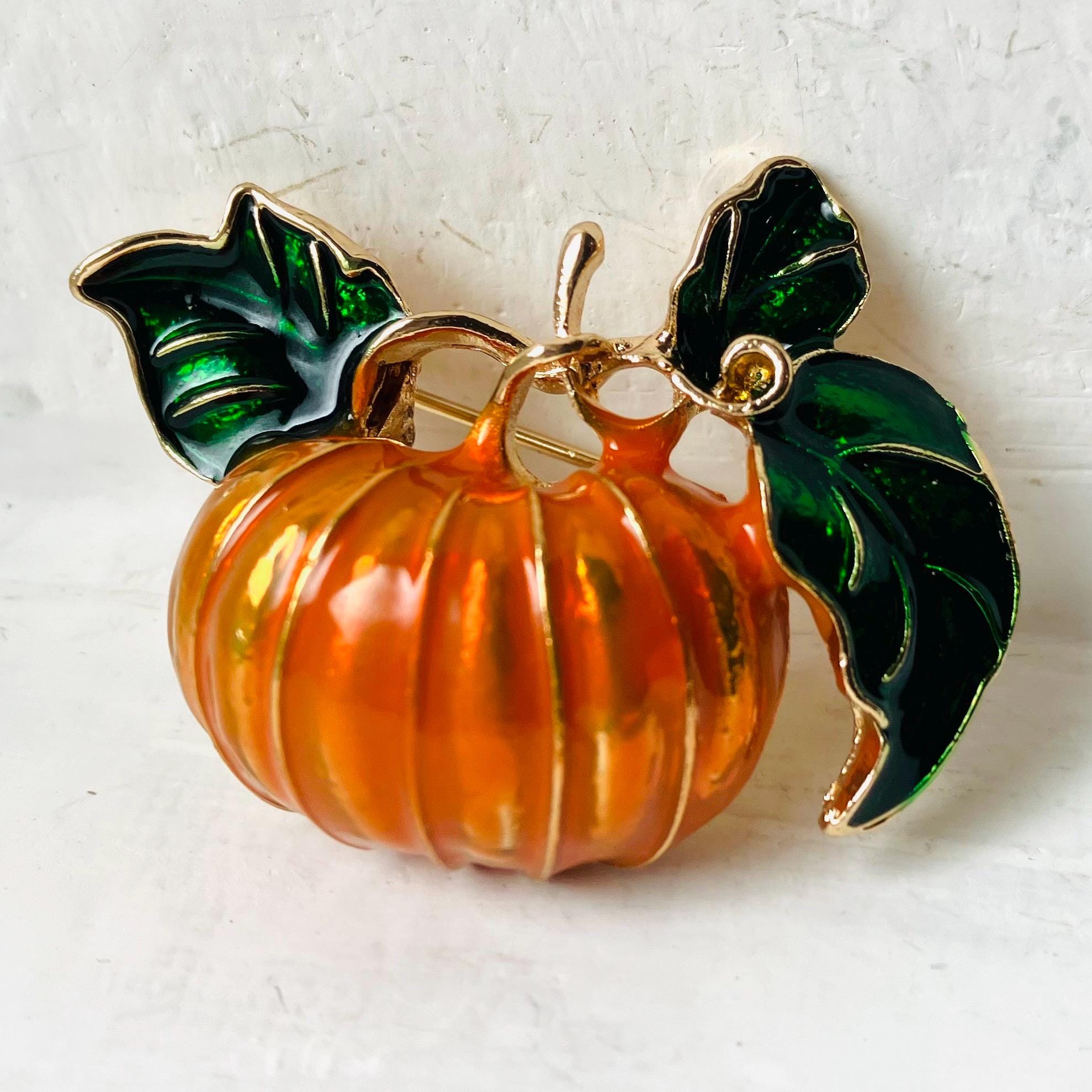 Vintage Pumpkin Brooch: Halloween Jewelry, Cinderella  Brand New Vintage Pumpkin Brooch main image 0