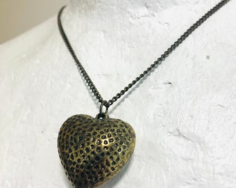 Gold Heart Pendant Necklace, Vintage Necklace, Gift For Her, Jewelry Uk, Love Necklace, Jewellery, Jewelry