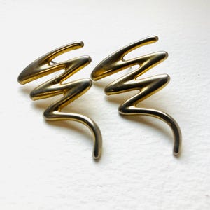 Vintage 1980s Original Vergoldete Ohrringe, 80er Jahre Gold Vintage Ohrringe, Vintage Schmuck, Gold Ohrringe, Geschenk
