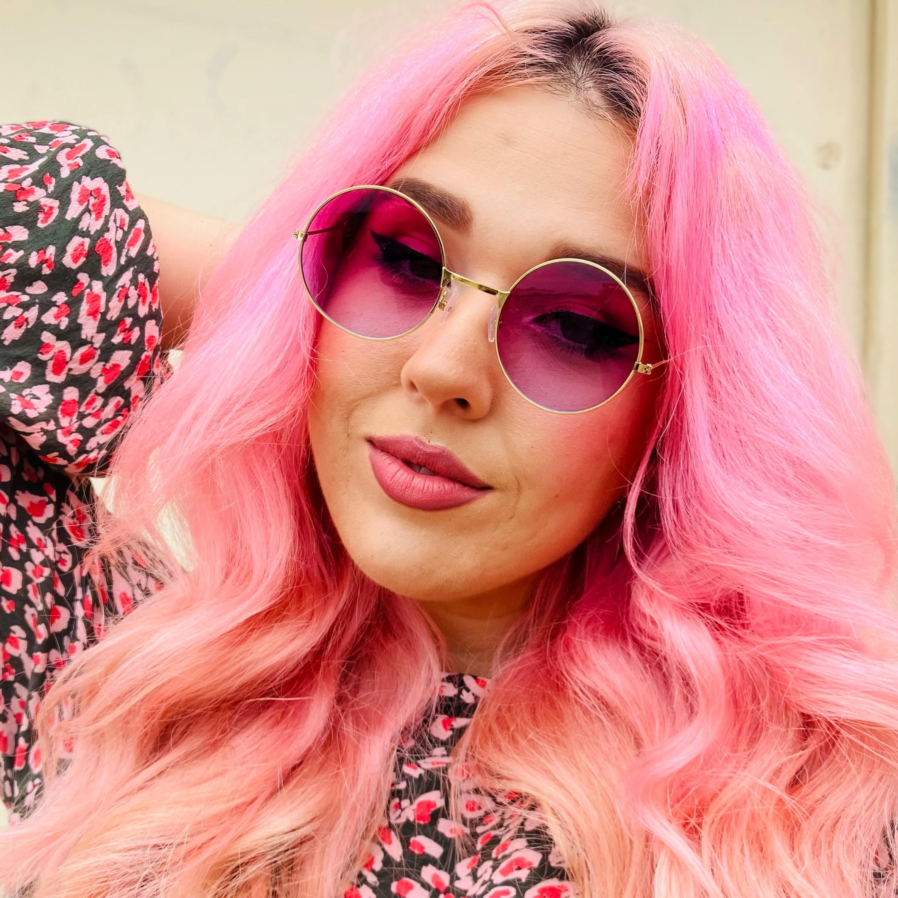 1970’s Vintage Italian Oversized Sunglasses, Purple & Pink Frames, Italy 1970 main image 3