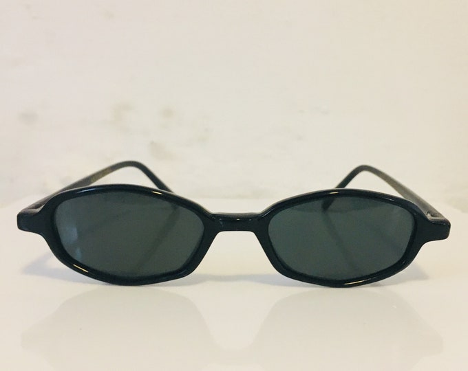 Vintage Black Hexagon Slim 90s Sunglasses Black Vintage - Etsy