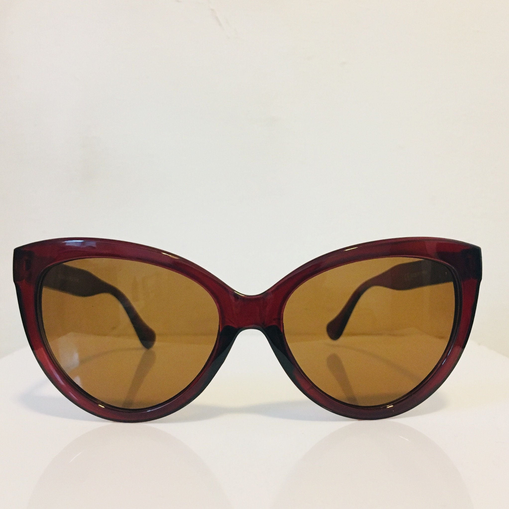 Cat Eye Sunglasses Brown Statement Cat Eye Sunglasses Etsy