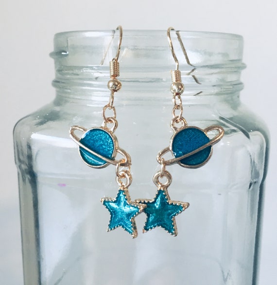 Earrings, Vintage Earrings, The Planets And Stars