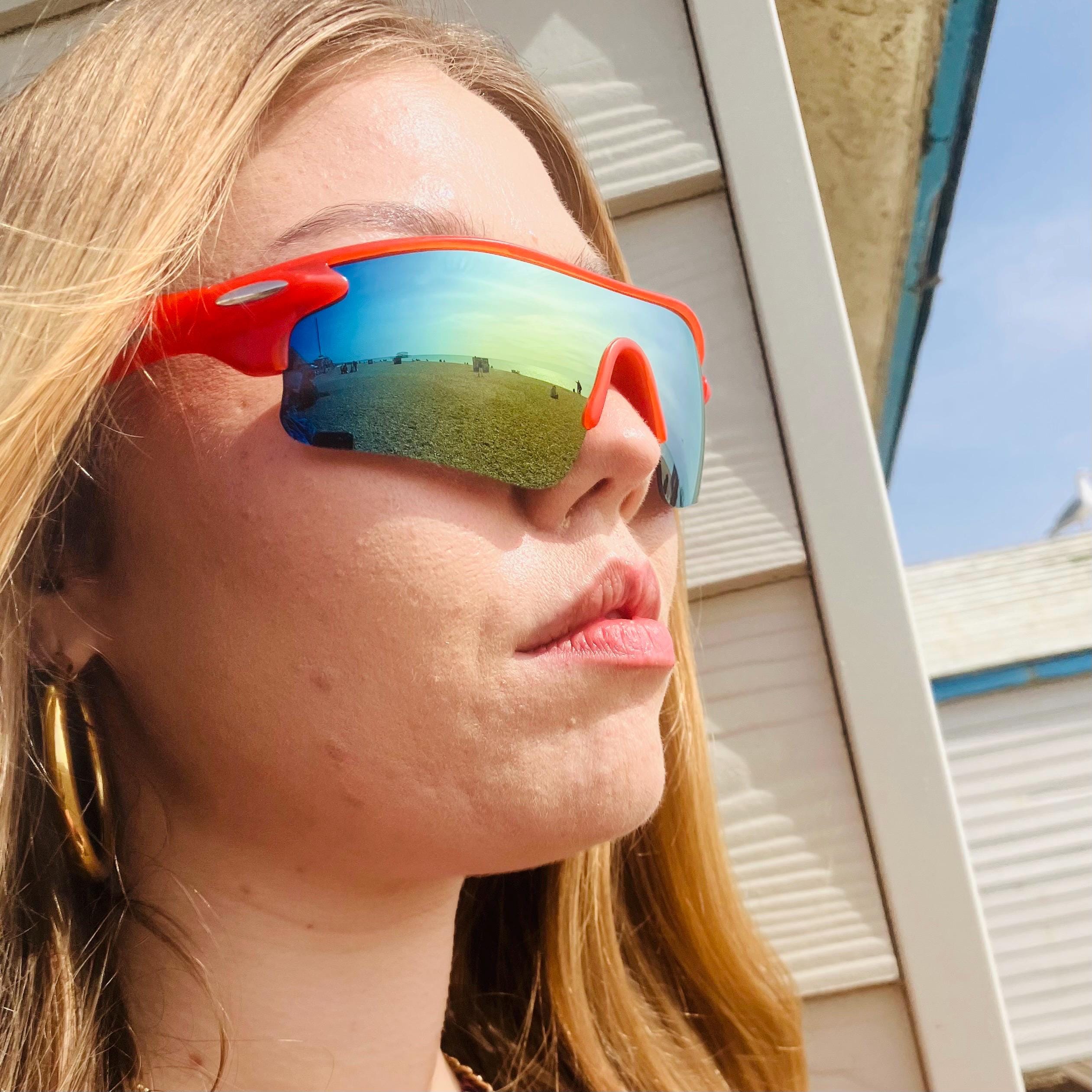 Vintage Rainbow 80s Wrap Around Sporty Sunglasses, Retro 80s