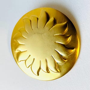 Vintage Brooch, Sun Brooch, French Designer Brooch Souleiado Sunshine Gold Plated Brooch, Vintage Gold Brooch, Vintage Jewelry, Ready Gift