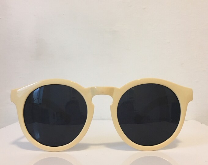 Vintage Sunglasses 1920s Deco Style Cream Perfectly Round Etsy