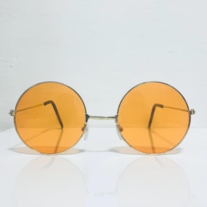 Vintage Round Orange Sunglasses: Ozzy Lennon Style, UVA  display picture 3