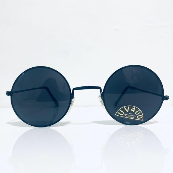 90s John Lennon Sunglasses: Small Black Round Metal Frame  display picture 1