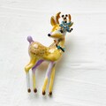 Vintage Enamel Deer Brooch: Hand Painted Woodland Animal Pin