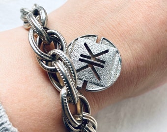 Chunky Designer Silver Plated Chain Bracelet, Gift, Chain Necklace, Bracelet, Bangle, Charm Bracelet, Women Jewelry