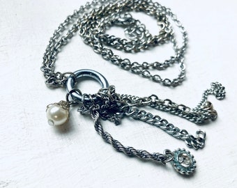 Rhinestone Sparkle Pendant Necklace, Gift For Her, Woman Necklace, Pendant Rhinestone Glass Crystal Jewelry, Jewellery uk