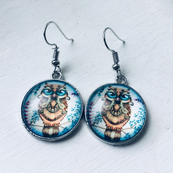 Vintage Earrings, Earring, Owl Earrings, Jewelry Earrings