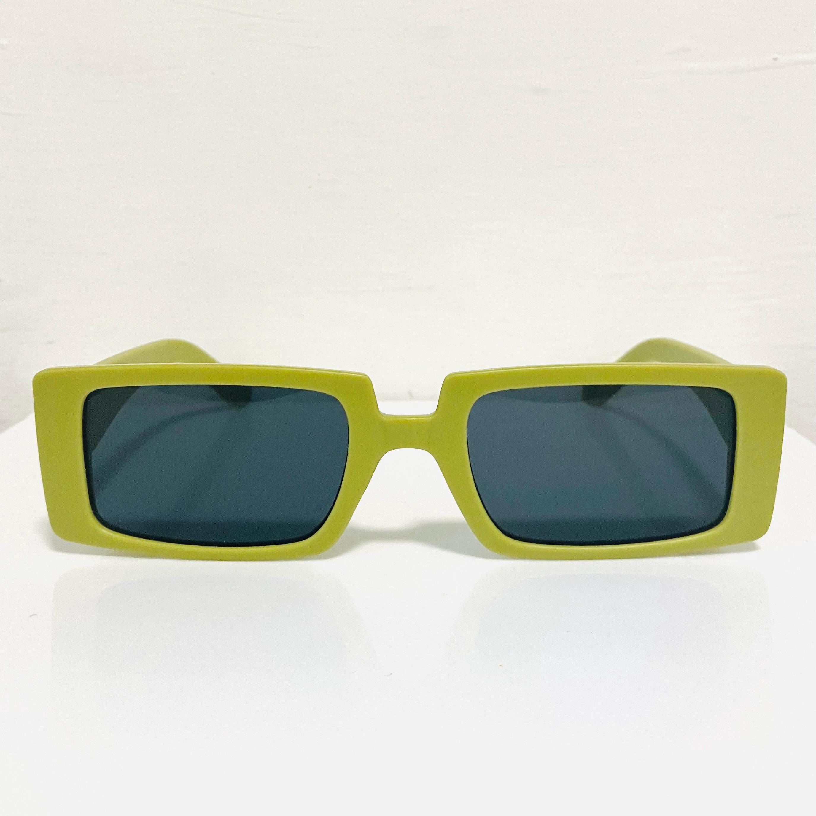 Vintage Y2K Green Square Sunglasses: UVA Protected NOS Shades - Etsy