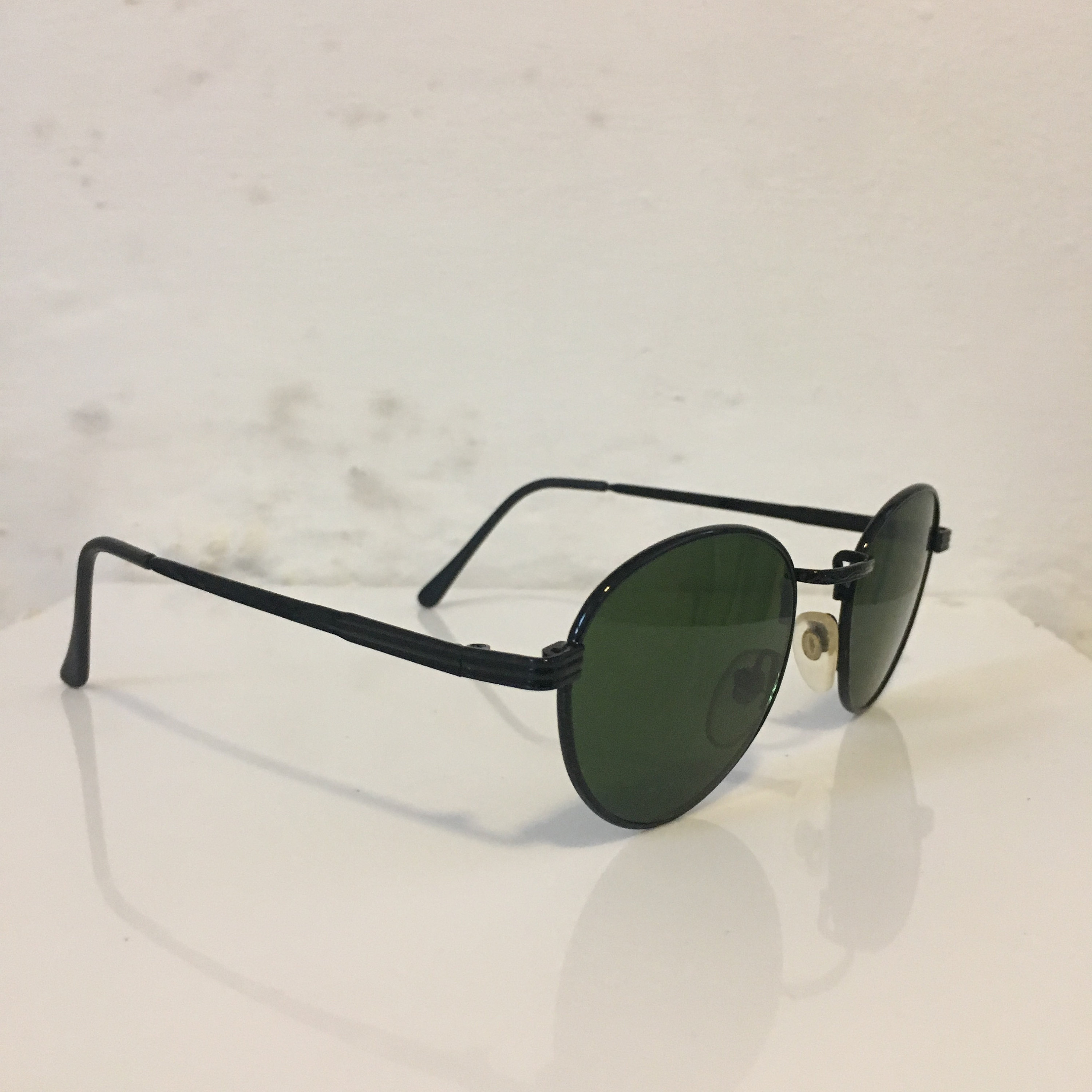 Retro Sonnenbrille rund Glasses Hornbrille Lennon Streber braun schwarz 861 